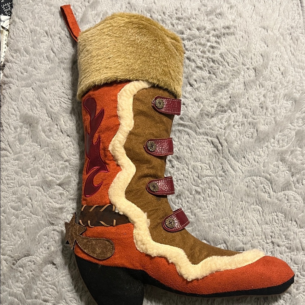 Stylish Brown and Orange Women's Boots